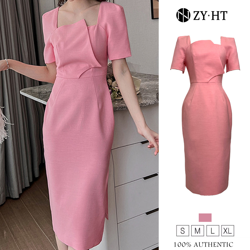 ZYHT eravogue đầm body chân váy nữ Đầm Chuyên nghiệp của phụ nữ ngắn tay váy mùa hè khí chất Pháp Mảnh mai 5759