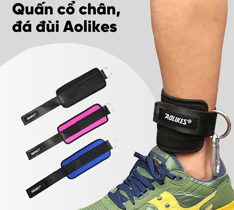 Đai quấn cổ chân tập gym, tập chân mông, đai cuốn cổ chân mắt cá chân aolikes tập gym chuyên dụng kickback sp073 - đai quấn cổ chân, băng mắt cá chân đa năng tập gym thể hình aolikes al7129