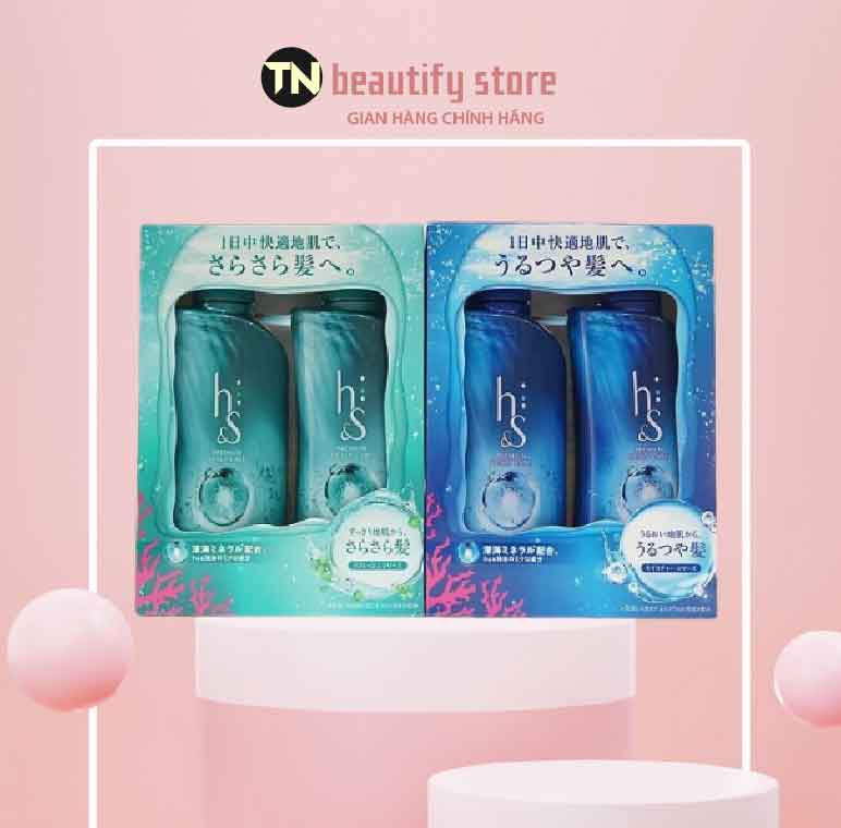 (MẪU MỚI) Bộ Dầu Gội Đầu Dầu Xả HS 370ml Nhật Bản