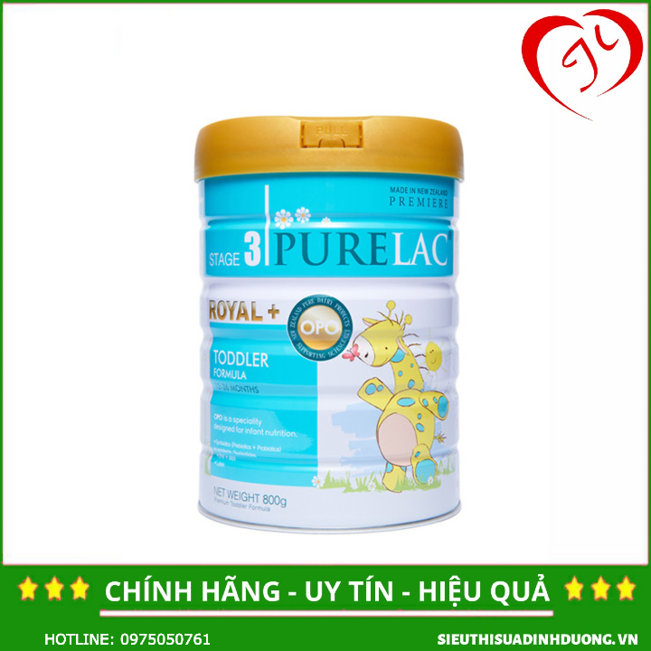 Sữa purelac royal+ 800g date mới | phát triển toàn diện cho bé từ 1-3 tuổi | hãng purelac