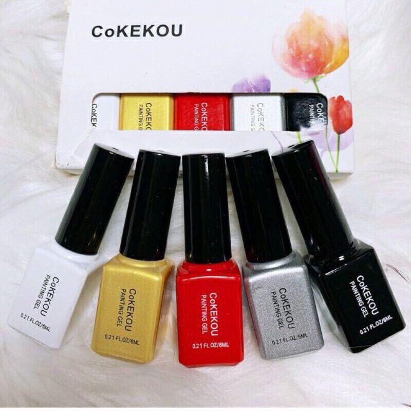 Set 5 chai cọ nét CoKEKOU đầu cọ mảnh vẽ cực thích
