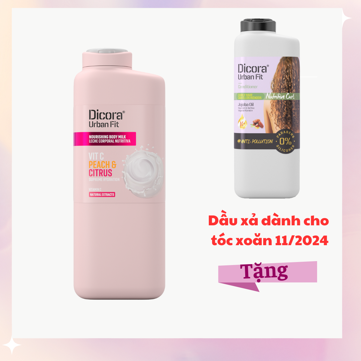 Sữa dưỡng thể Vitamin C Dicora Urban Fit hương Cam Quýt & Đào 400ml