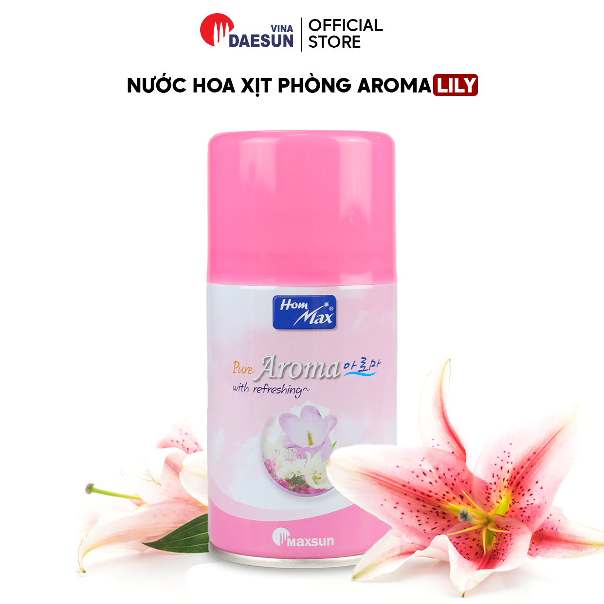 Nước Hoa Xịt Phòng Hàn Quốc Aroma Hommax (Hương Lily) - Thanh Lọc Không Khí | Chiết Xuất Tự Nhiên | Hàng Chính Hãng