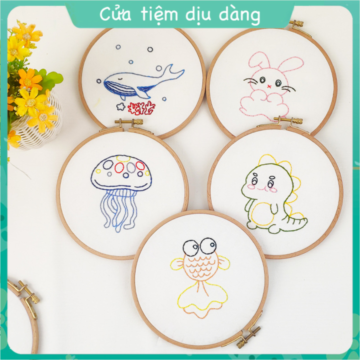 Bộ kit tập thêu dành cho bé nhiều mẫu dễ thương