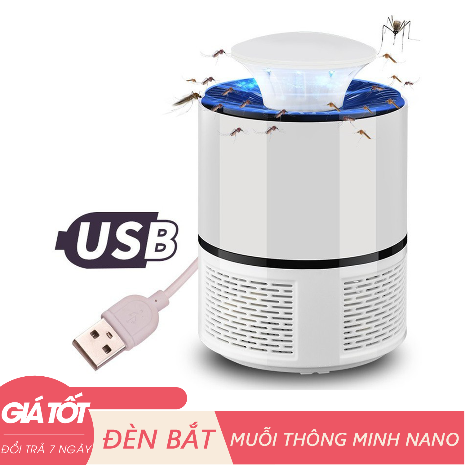 Máy bắt muỗi và diệt côn trùng Nano Wave - Đèn bắt muỗi thông minh tại nhà - Đèn bắt côn trùng giá rẻ Chất lượng cao Nano Wawe 365, đèn vợt muỗi, sử dụng tiện dụng, an toàn, chất lượng - Hỗ trợ đổi trả 7 ngày