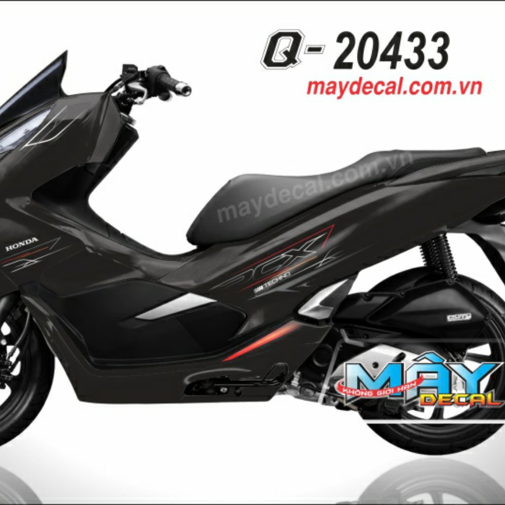 [HCM]Tem xe pcx  tem rời 3 lớp cao cấp dán xe đen