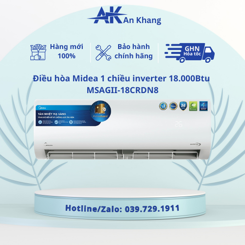 Midea MSAGII-18CRDN8 - Điều Hòa Inverter 2HP Tiết Kiệm Điện