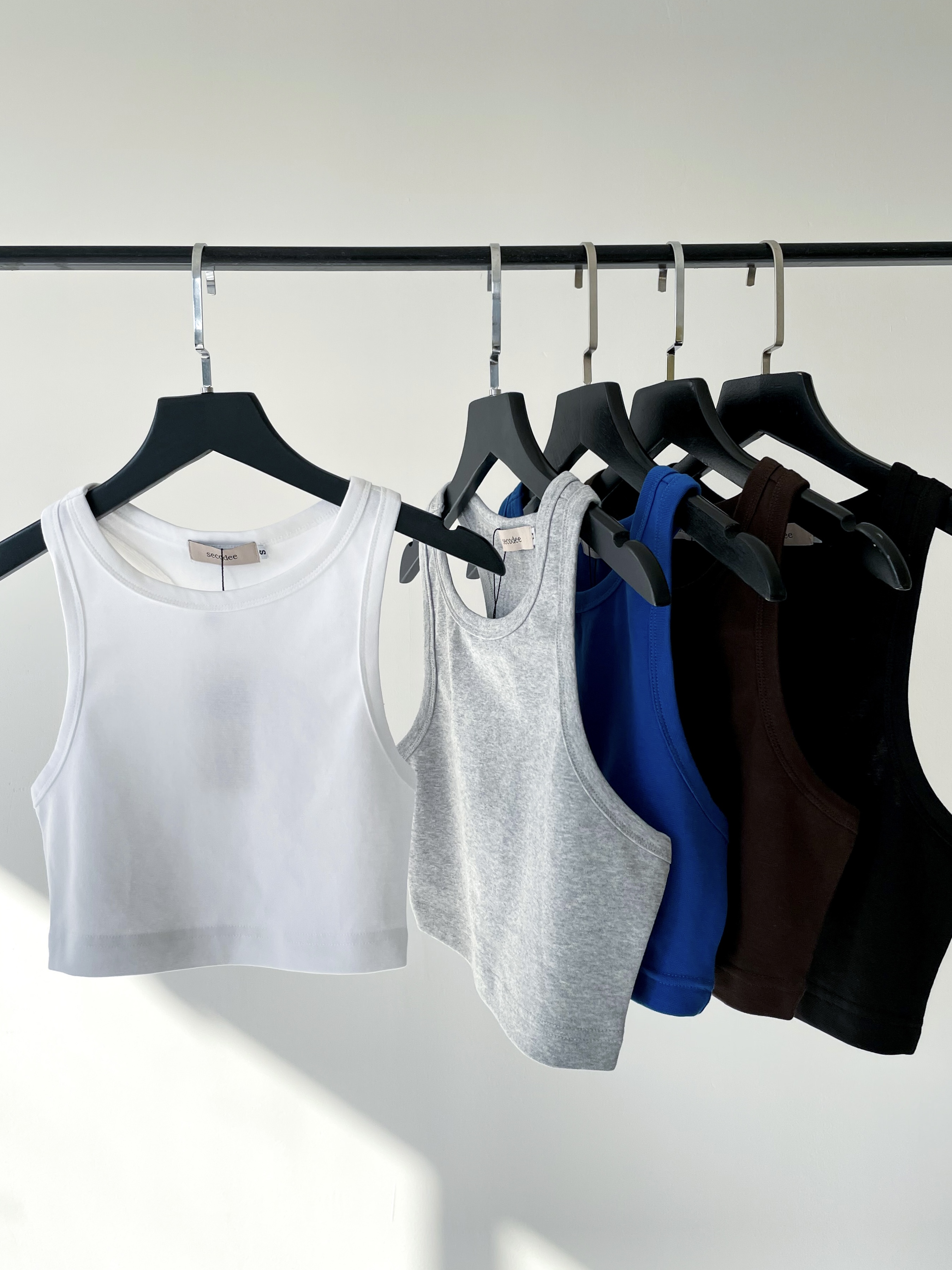 Áo ba lỗ croptop len tăm | lux top | secodee