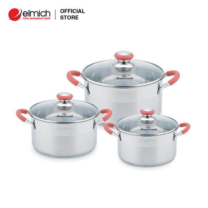 Bộ nồi inox smartcook 3 chiếc cỡ 18,22,26cm el3336