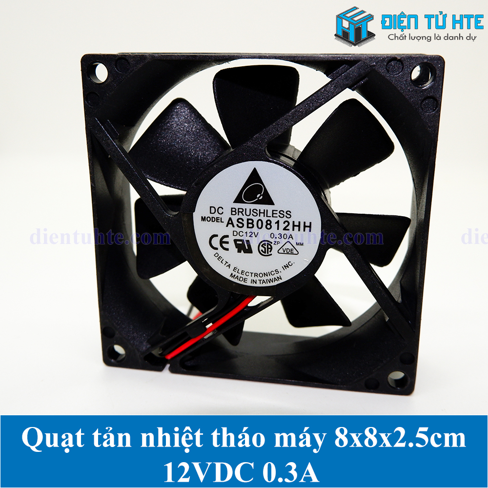 Quạt tản nhiệt tháo máy 12V 0.3A 8x8x2.5cm D.E.L.T.A