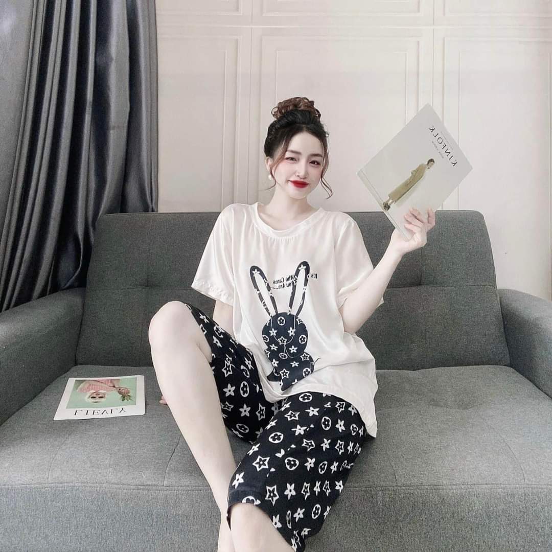 Đồ Bộ Thun Lửng Thun Cotton Mặc Nhà Hàng Bigsize
