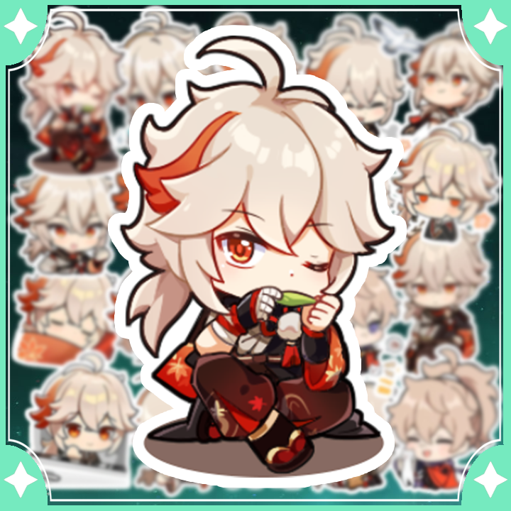 Sticker Kazuha Kaedehara - Hình dán chibi kazuha x tomo