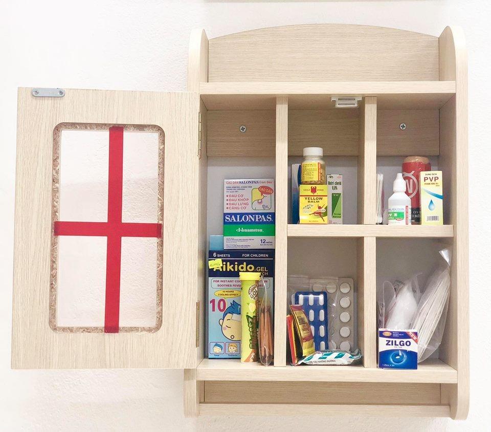 Tủ thuốc y tế gia đình thiết kế gỗ cao cấp tủ thuốc y tế gỗ 600 x 400 x 150mm