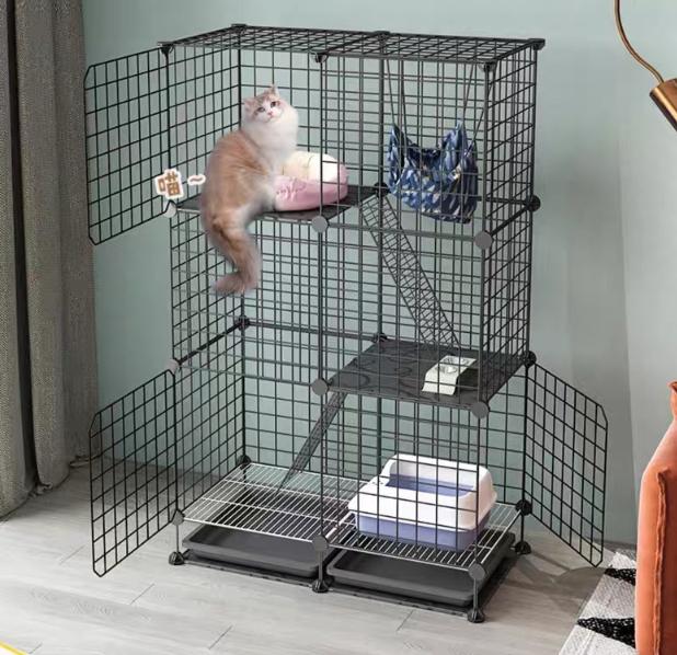 Chuồng mèo 3 tầng lắp ráp đa năng tặng kèm đầy đủ phụ kiện lắp ráp