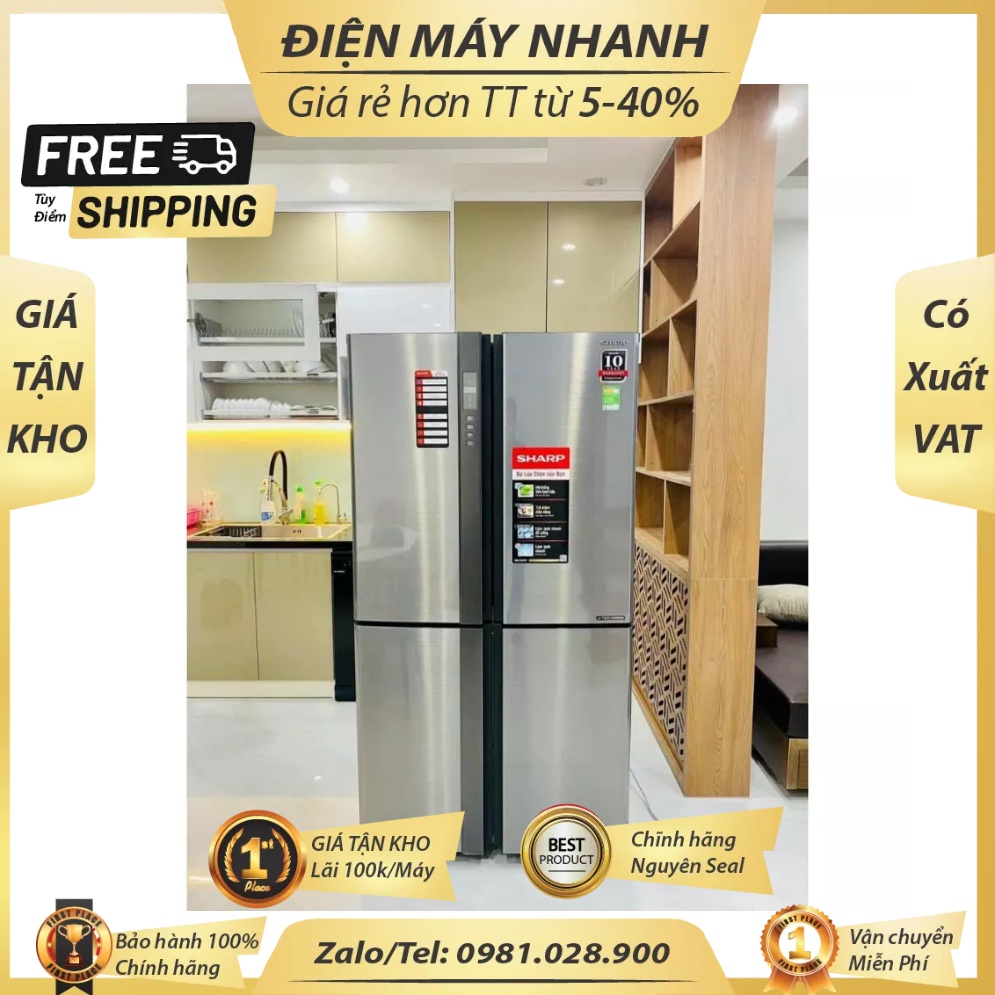 Tủ lạnh Sharp Inverter 626 lít SJ-FX631V-SL  - Dienmaykhore