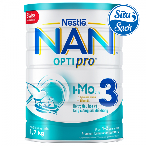 Sữa Bột Nestle Nan Optipro 3 1.7Kg (Date mới) Mẫu Mới