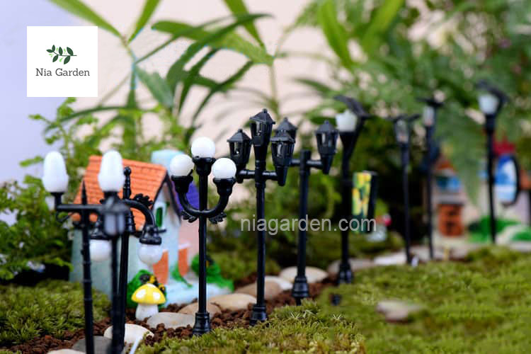 Phụ kiện tiểu cảnh đèn đường trang trí terrarium, chậu cây cảnh