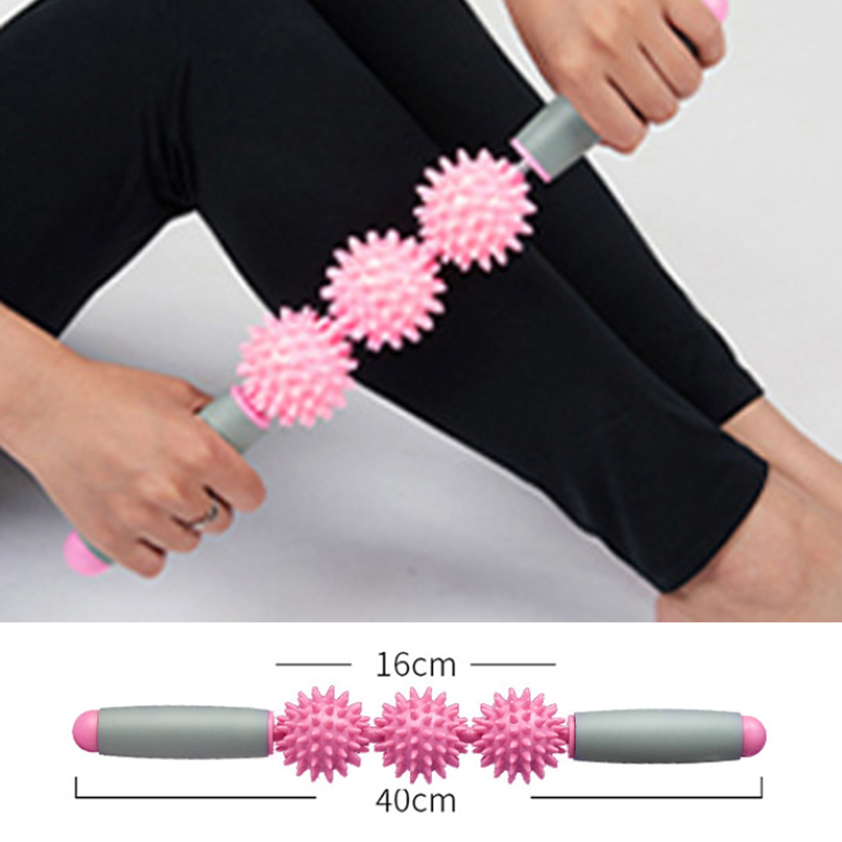 Gậy lăn massage bóng gai xoay 360 độ thư giãn cơ bắp, giảm đau nhức, mát xa toàn thân