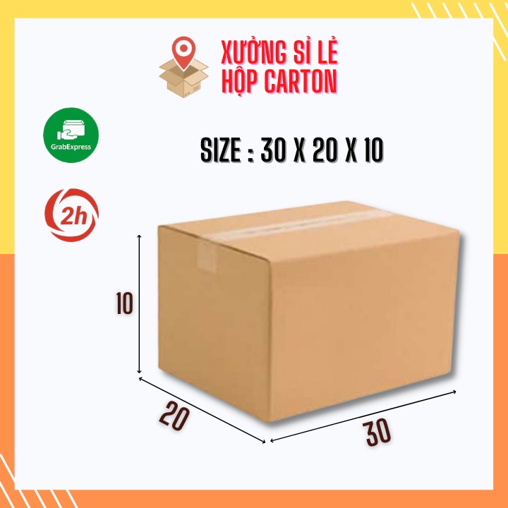 30x20x10 combo 100 hộp carton đóng hàng