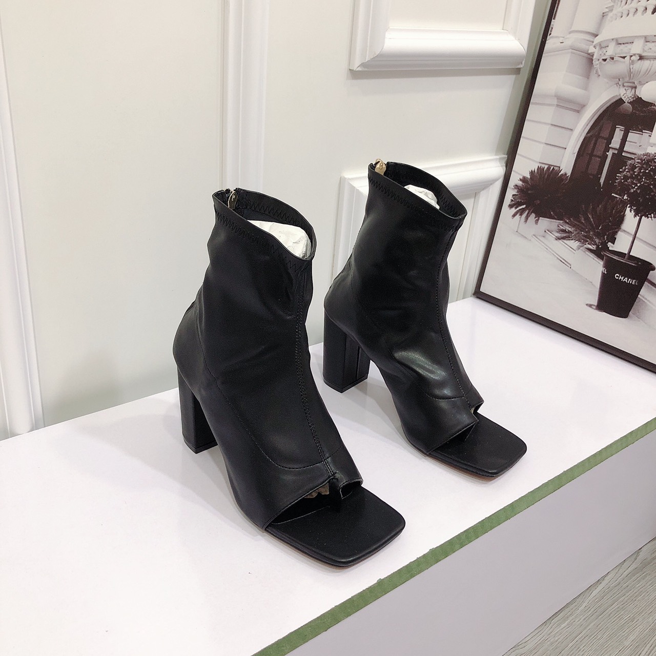 Giày bốt nữ Boot cổ cao gót 7p form đẹp chất da mềm êm chân lên tôn dáng