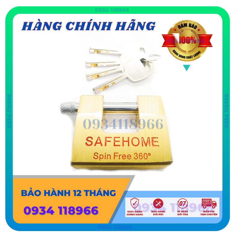 [HCM]Ổ khóa cửa cầu ngang 60mm SAFEHOME  - BH 12 tháng