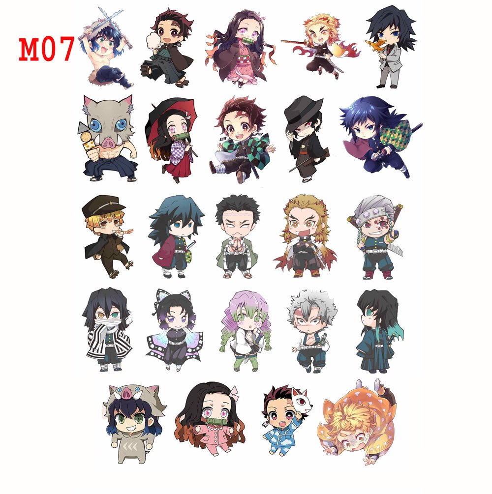 Sticker hình dán Sticker anime Manga Kimetsu No Yaiba Mẫu 7 /Thanh gươm diệt quỷcó cán chống bay màu