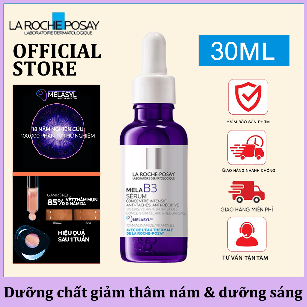 Tinh chất La Roche Posay Mela B3 Serum 30ml với Melasyl & 10% Niacinamide-Dưỡng chất giảm thâm nám & dưỡng sáng toàn diện