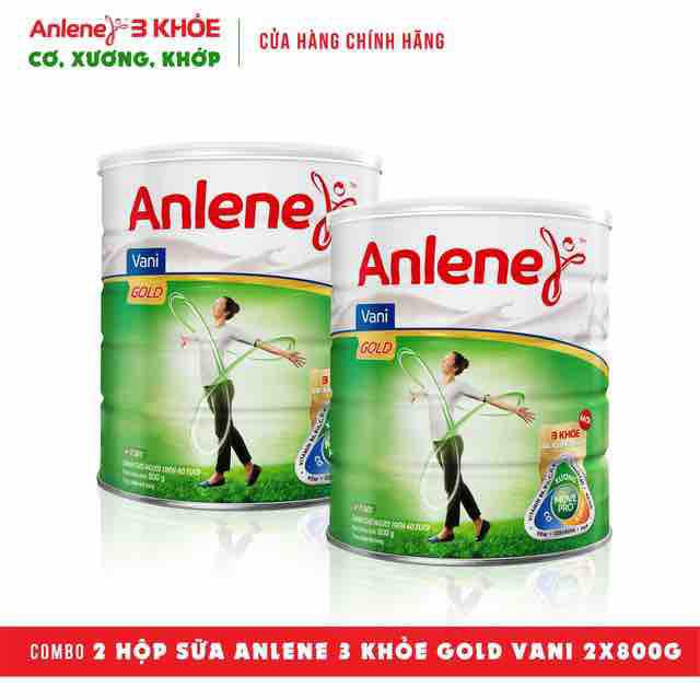 Combo 2 hộp Sữa canxi chắc xương anlene hương vani cho người trên 40 tuổi hộp 800g