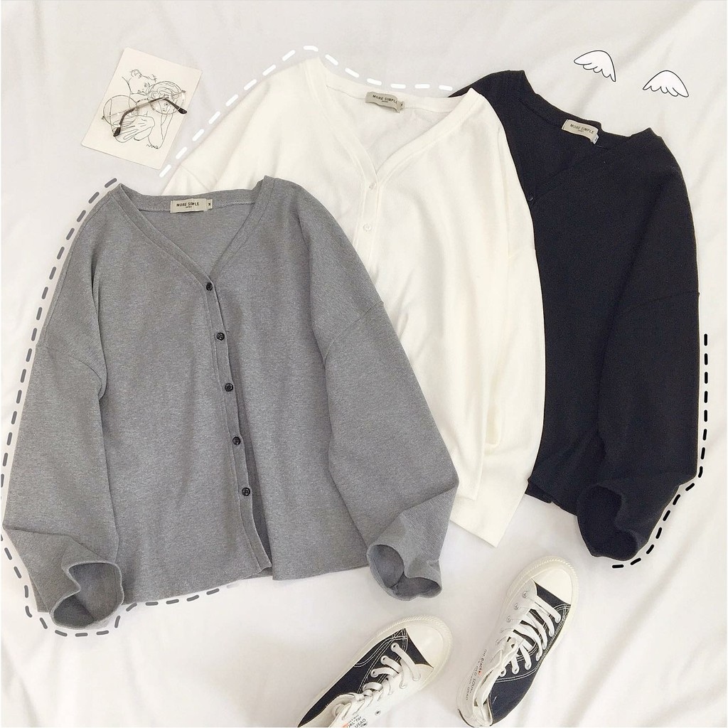 [ HOT SALE ] Áo Khoác Nỉ Cardigan Hàn Trơn Form Rộng Ulzzang (Ảnh thật)