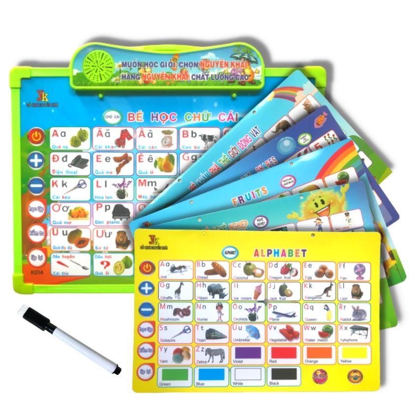 [Hàng Chính Hãng+Qùa 15]Bảng Chữ Cái Điện Tử Thông Minh 11 Mặt Nguyên Khải, Bảng Học Chữ Phát Âm Cho Bé - ZOLY, bảng dành cho trẻ em, an toàn, thông minh, tặng kèm cây bút dạ giá 15k