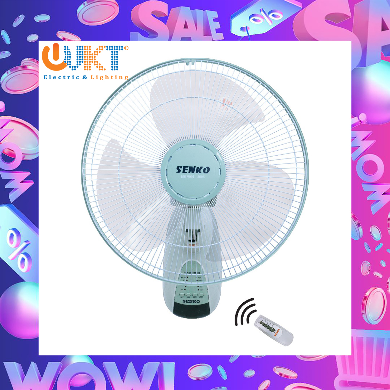 [FREESHIPMAX] Quạt Treo Tường Senko Có Remote TR1628 (Tương tự mã TR1683) - Giao Màu Ngẫu Nhiên - Hàng Chính Hãng