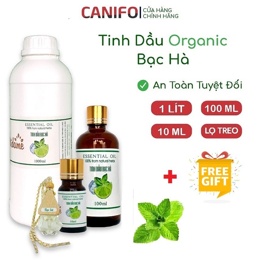 [FREE SHIP] Tinh Dầu Bạc Hà CANIFO 1 Lít, 100ml, 10ml, Lọ Treo Xe - 100% Thiên Nhiên, Thơm Phòng, Đuổi Chuột, Đuổi Gián, An Toàn Tuyệt Đối