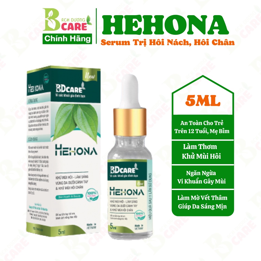 Serum Hehona đặc tri các triệu chứng hôi nách, hôi chân, mồ hôi tay, thành phần từ thiên nhiên an toàn, hiệu quả, sản phẩm bán chạy