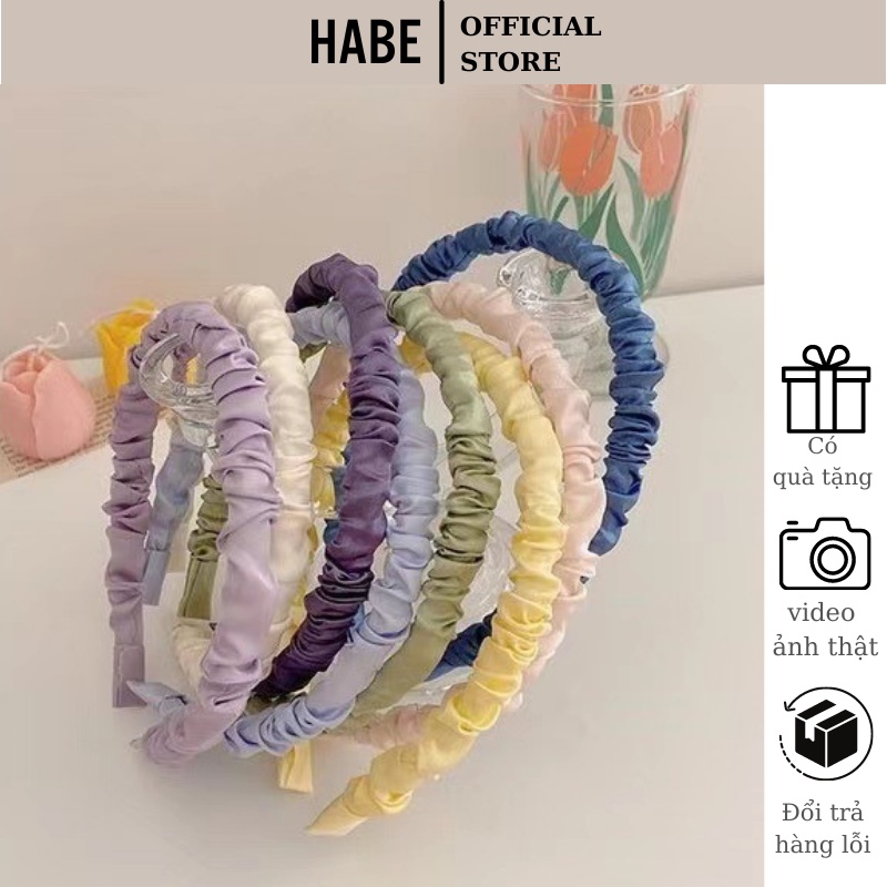 Bờm tóc vải lụa Hàn Quốc cài tóc nhẹ nhàng xinh xắn HABE