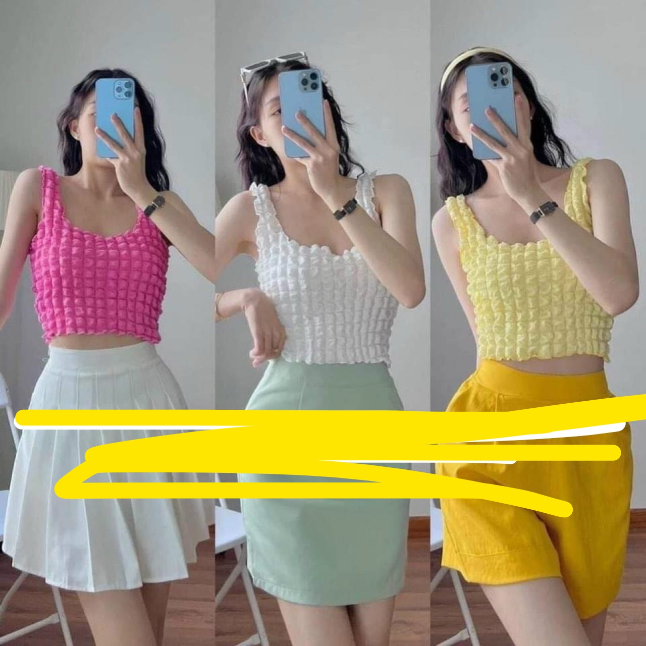 Áo thun nữ form 3 lỗ Croptop - Chất Thun xốp đang TOP TRENDS 2022 - 7 Màu nha chị em