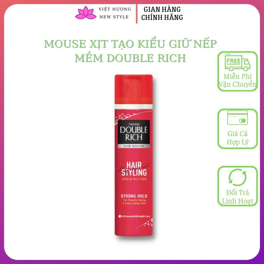 [CHÍNH HÃNG + Free ship]Mouse xịt tạo kiểu giữ nếp mềm Double Rich 150ml tạo kiểu và giữ nếp hiệu quả Newstyle CST11