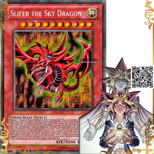 [HCM]1220 Yugioh Vua trò chơi A3 lá vị thần Slifer The Sky Dragon + Tặng kèm Sleeves Bọc bài