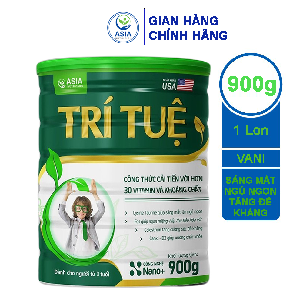 Sữa bột Asia Nutrition Trí Tuệ 900g tác dụng ăn ngon, tiêu hóa tốt, tăng cường khả năng miễn dịch
