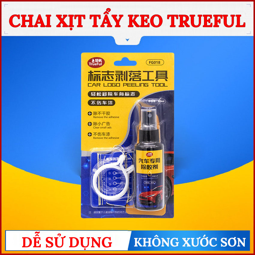 Chai xịt tẩy keo băng dính trueful, chai tẩy keo 3m, sơn xe dùng cho ô tô đa năng