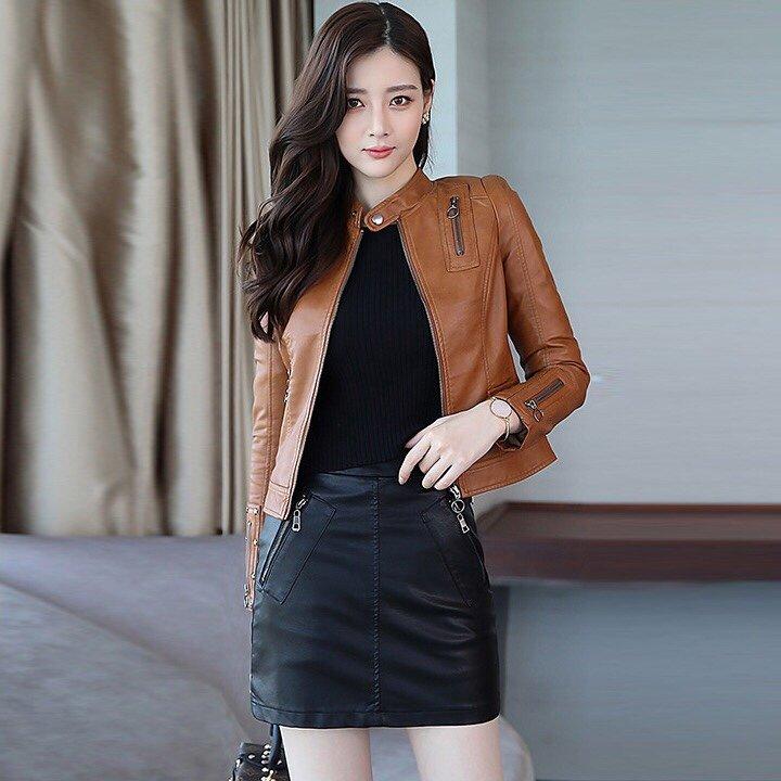 ÁO KHOÁC DA NỮ THÁI LÓT DÙ CAO CẤP XMAK0005