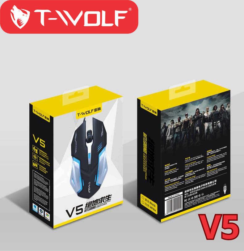 Chuột có dây gaming t-wolf v5 gaming mouse,hàng chính hãng ,bh 12 tháng