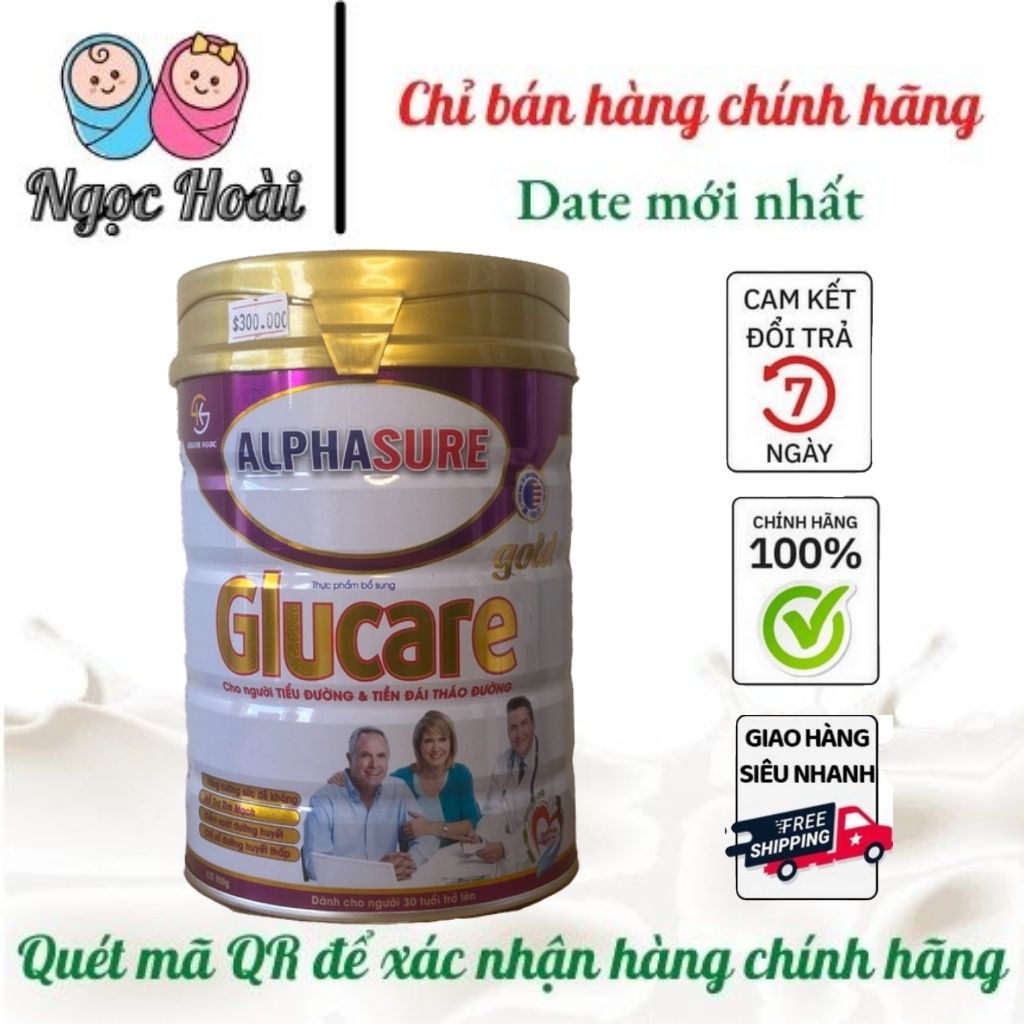 Date mới . sữa alphasure glucare. sữa cho người tiểu đường. lon:900gr . chính hãng