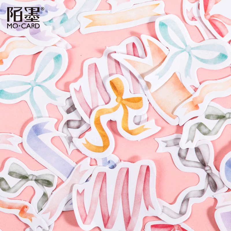 Hộp 40-46 Sticker Hình Ruy Băng Confetti - Set Hình Dán Confetti Trang Trí Sổ Bullet Journal