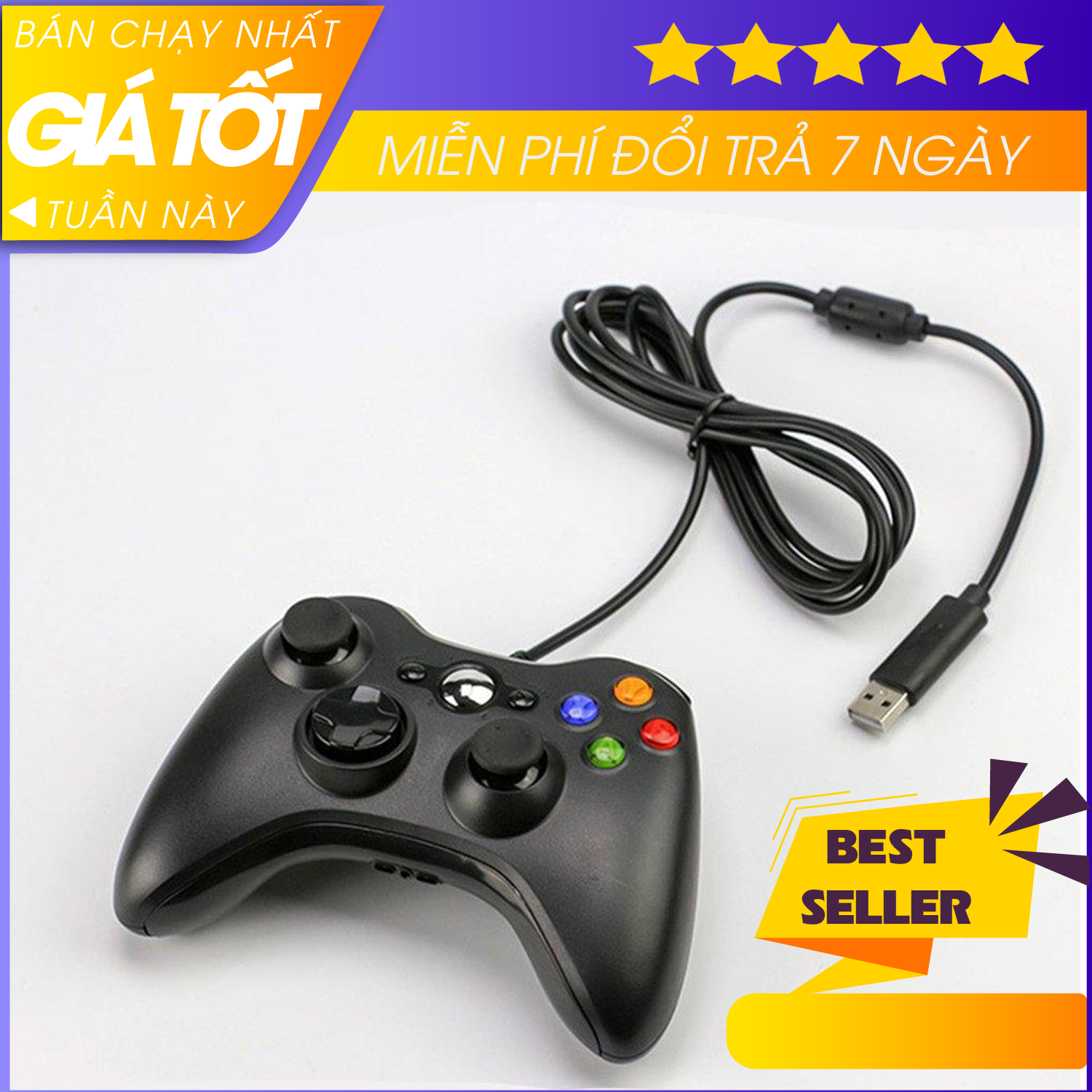 Tay cầm chơi game usb for pc 360 có dây chơi game chơi trên laptop, pc / fo3 / fo4 - tay cầm usb for pc 360 có dây chơi game tối ưu cho pc fo3 fo4