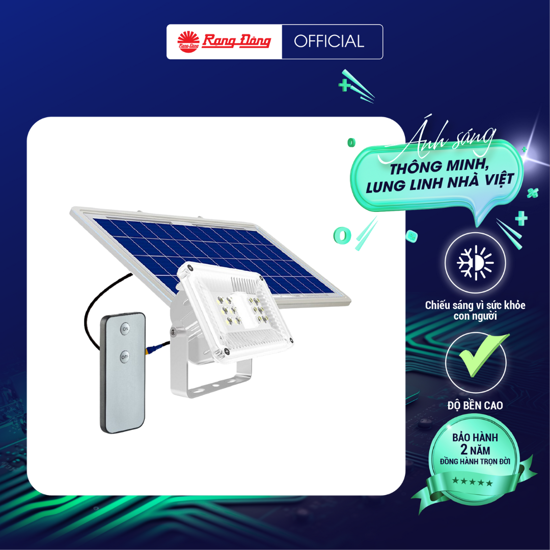 Đèn chiếu pha năng lượng mặt trời CP01.SL 10W Chính hãng Rạng Đông Sử dụng năng lượng mặt trời tiết kiệm chi phí Dễ dàng lắp đặt sử dụng