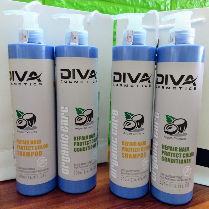 [DIVA -Chính Hãng]Combo  Dầu Gội-Dầu Xả Diva Xanh 750ML Phục Hồi Và Giữ Màu Nhuộm Mẫu Mới