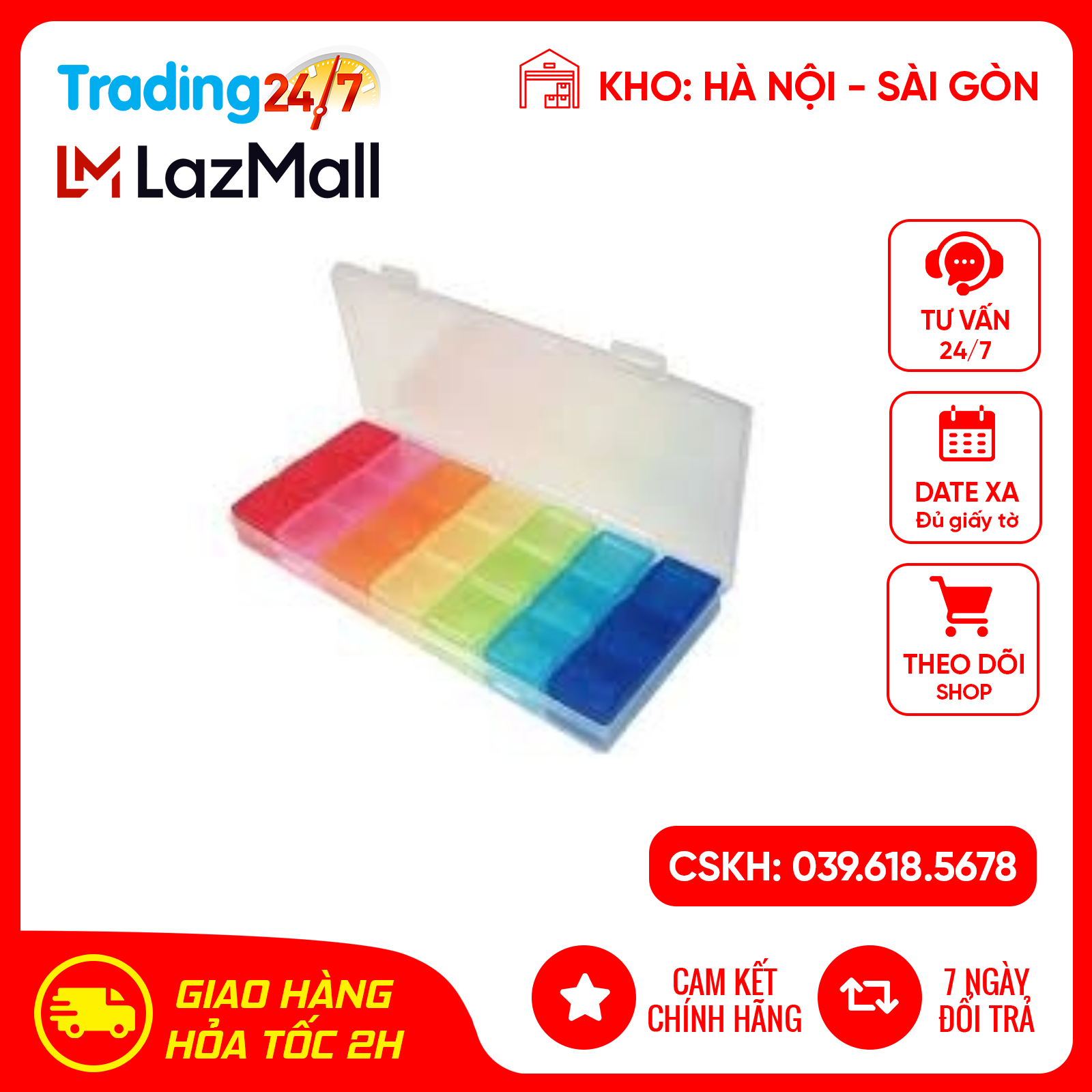 Hộp đựng thuốc 7 ngày Yamada Nội địa Nhật Bản