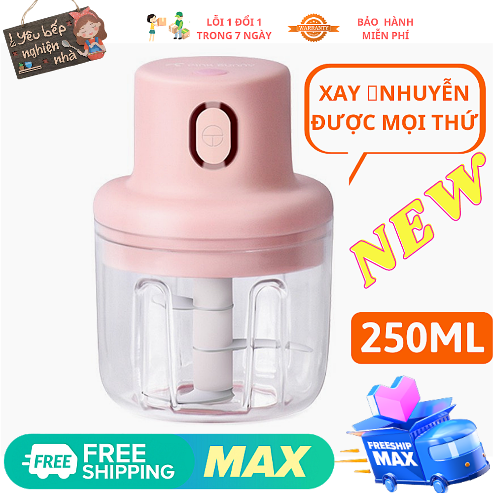 Máy Xay Mini Sạc Điện Có Cổng Sạc Usb, MÁY XAY ĐA NĂNG, MÁY XAY TỎI ỚTNhỏ Gọn Tiện Ích Dễ Sử Dụng, Xay Hành, Tỏi, Rau Củ Dung Tích 250ml