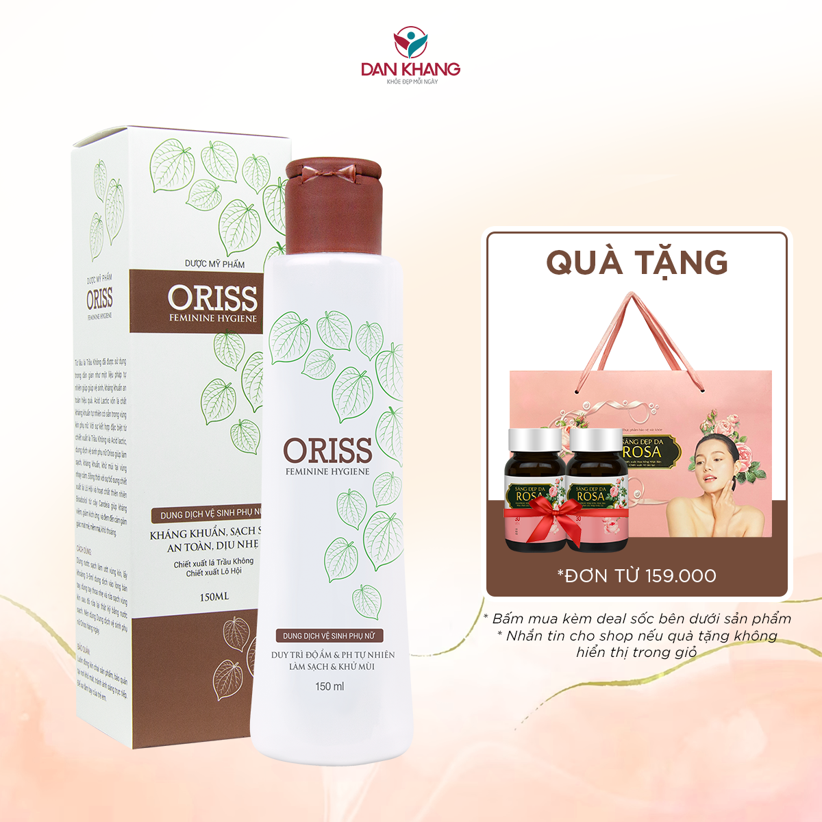 Dung Dịch Vệ Sinh Phụ Nữ Kháng Khuẩn Khử Mùi Dưỡng Ẩm - Oriss Feminine Hygiene - 150ml