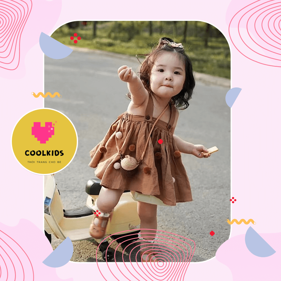 Set áo 2 dây thô đũi cùng quần bom COOLKIDS siêu đáng yêu cho bé gái_10-20kg